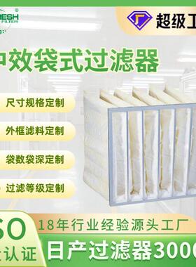 中央空调喷烤漆房无纺布袋式过滤器车间洁净室除尘F8中效过滤器