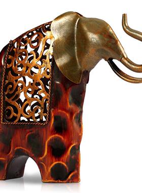 工艺品铁艺抽象动物金属摆件剔花大象家居装饰创意