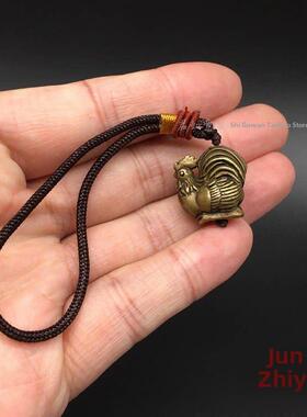 纯纯铜生肖鸡吊坠迷你金鸡铜鸡小装饰吊坠钥匙炼古董收藏品