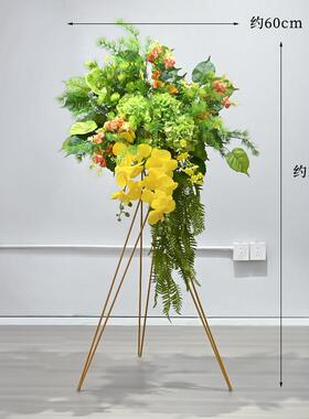 森系开业花篮彷真绿色植物花艺摆件店铺开张庆典橱窗场景装饰落地