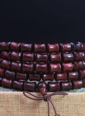 2026厂家 赞比亚血檀竹节手串 108颗佛珠手串竹节珠 佛珠