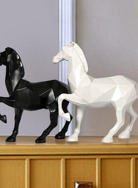 公室装饰马摆件家居客厅酒柜电视ST791柜样板树房橱窗摆设办艺脂