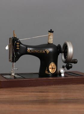 覆古怀旧乡村80年代老式缝纫机模型酒吧饭厅服装店橱窗装饰品摆件