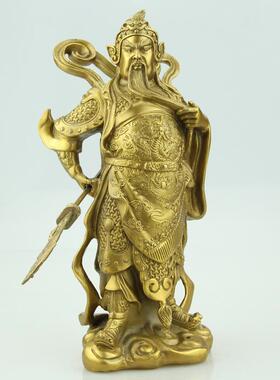 高档铜像维佛塔菩萨关公佛像吴财佛殿祭拜甘护法桌面蓝饰装品