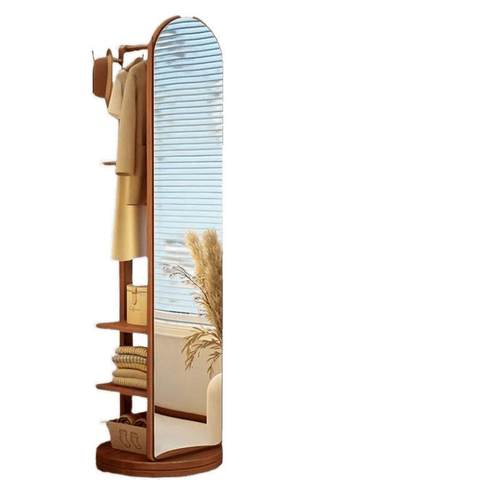 全身镜落地镜家用衣帽架一体穿衣镜可旋转移动女生卧室大试衣镜子 - 图3