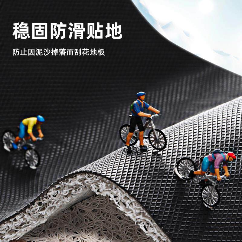 Cartoon black entrance floor mats for home entrance door anti-slip mats can be cut with wire circles to rub soil and scrape mud carpets
