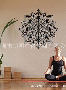 跨境壁饰金属墙艺术大型曼陀罗壁挂曼达拉铁艺墙饰曼荼罗莲花墙挂