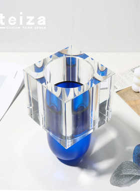 Oteiza简约现代创意彩色树脂花器摆件样板间售楼处酒店会客厅软装