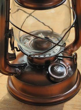 235喷古铜色煤油灯铁艺手提帐篷露营油灯户外家庭摆件