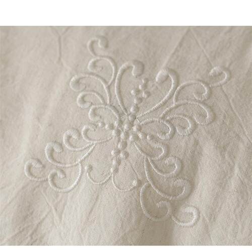 川优选丨奢法式复古A类亚轻麻全棉屿四件套民宿重工子和花边棉麻 - 图3