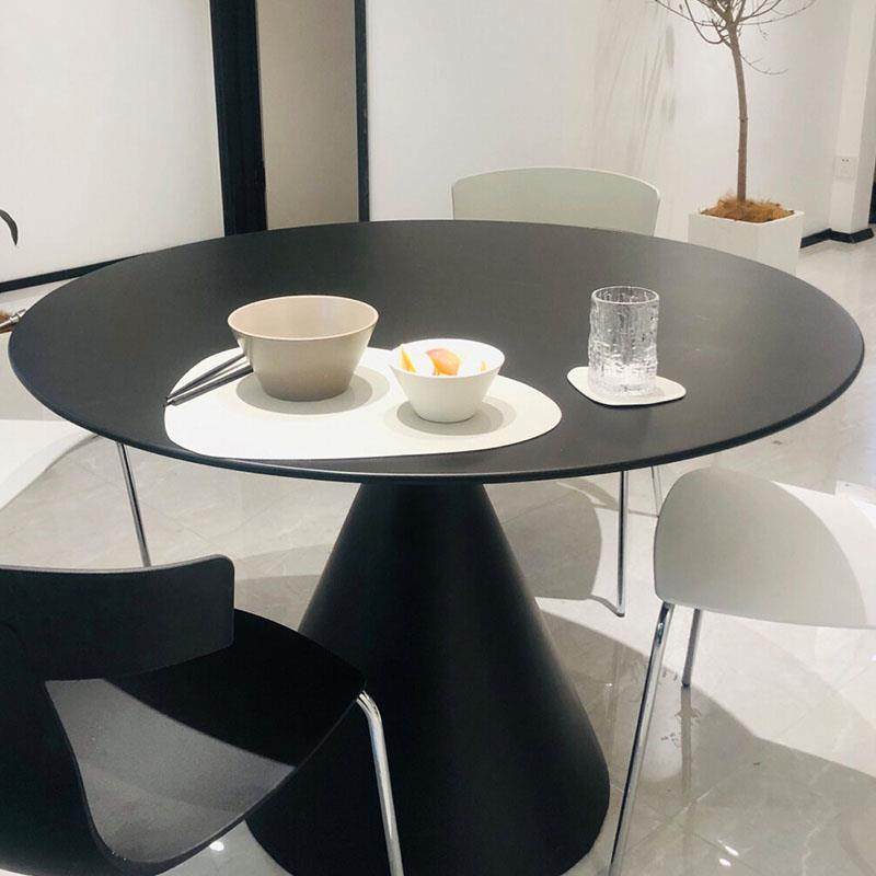 岩板圆形餐桌家居现代简约圆桌小户型家用饭桌椅组合公寓民宿餐桌,淘宝优惠券,粉丝福利购,淘宝优惠卷