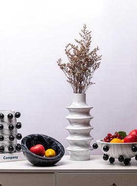 现代轻奢树脂球瓶球大样理纹花花器LSZ0264板间客石厅茶几创意果