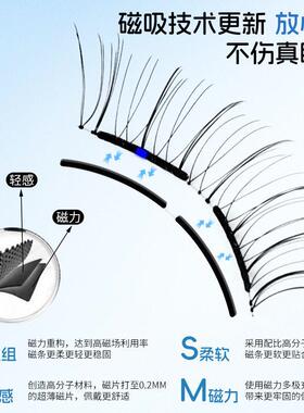 浓密款磁吸假睫毛免胶软磁升级版加宽磁条可重复使用自然仿真美睫
