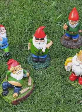 W02跨境热销装品小矮人喝酒竖树中指个花性园摆件脂工艺品装饰饰