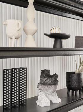 售楼部展厅客厅书房套装软装样板间感轻奢书架书柜装饰品摆件