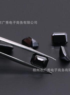 7A莫桑现货黑色祖母绿切割莫桑钻裸石 123克拉长方倒角莫桑 配GRA