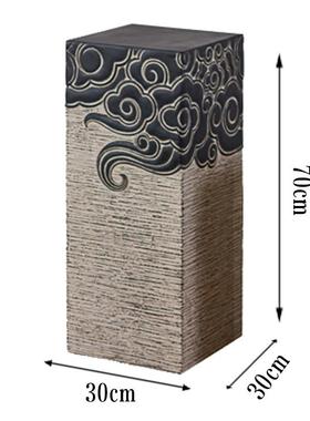 高档新祥中式摆件示云柱展柱仿石柱墩玄关禅意落地装底座客厅茶室