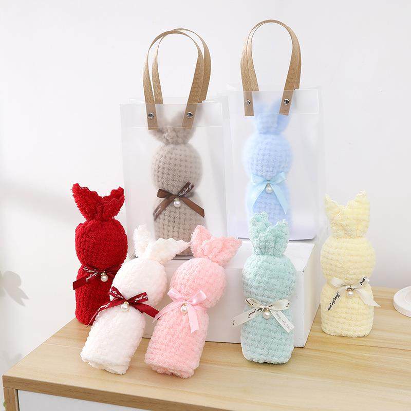 珊瑚绒小兔子造型毛巾伴手礼婚礼生日回礼喜铺店节日开业创意礼品,淘宝优惠券,粉丝福利购,淘宝优惠卷