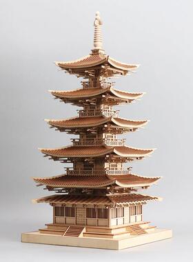 中式摆件古建筑五层塔办公室桌面装饰创意客厅酒柜样板间软装饰品