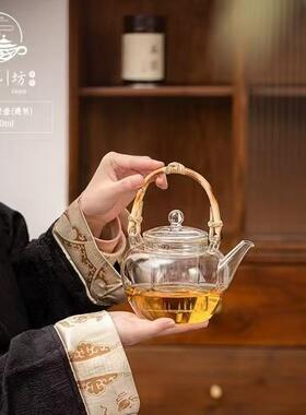 高硼硅玻璃壶家用透明烟灰泡茶壶冲茶器加热电陶炉壶茶具