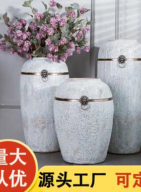 厂家直销陶艺手工艺术陶瓷花瓶创意陶瓷器工艺品白花器家居摆件