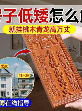 手工雕刻青龙高万丈邻居房子比自己家高自家房子左低右高桃木刻字