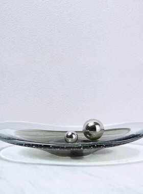 果盘大合集玻璃水果盘轻奢桌面摆件现代家居样板间软装装饰品批发