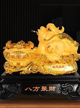 树脂工艺摆件金蟾聚宝盆招财客厅办公室摆设新居公司开业乔迁送礼