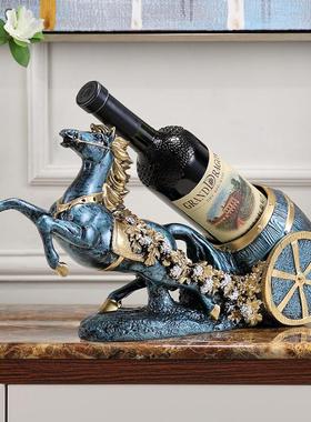 欧式创意复古葡萄红酒架摆件酒柜装饰品摆设现代家用酒瓶展示架子