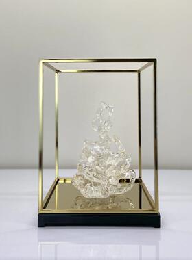 新中式玄关珊瑚摆件现代别墅透明水晶山太湖石软装饰客厅书房摆设