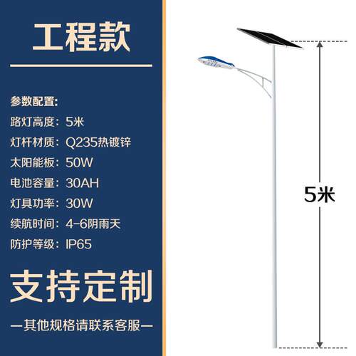 路灯杆厂家新农村建设4米5米30W路灯工程款路灯 - 图1