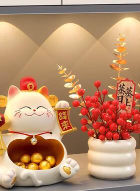招财猫入户门口鞋柜钥匙收纳玄关装饰品摆件客厅家居乔迁新居礼品