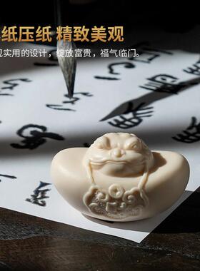 东方泥土《招财进宝》元宝金蟾陶瓷摆件茶室办公室桌面装饰手把件