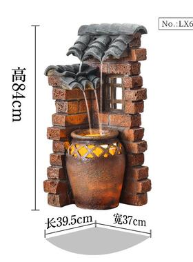 户外花园庭院流水摆件入户阳台鱼池假山造景循环水布置景观
