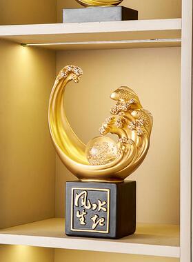 风生水起酒柜电视柜装饰品创意摆件轻奢客厅玄关办公室家居工艺品