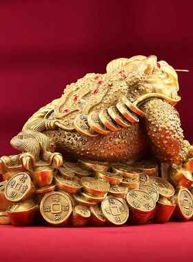 黄铜三足金蟾摆件家居装饰品办公室开业礼品摆件