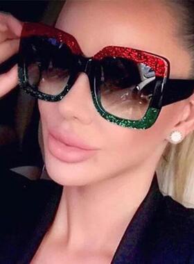 Oversized Square Sunglasses Women Brand Designer Clear Lense