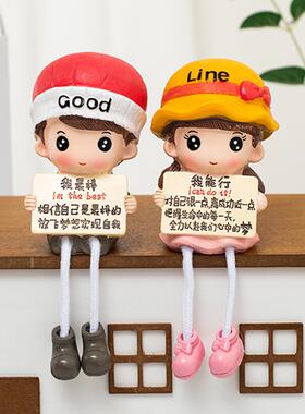 新房乔迁礼物房间客厅儿童房家装饰品摆设创意吊脚娃娃家居小摆件