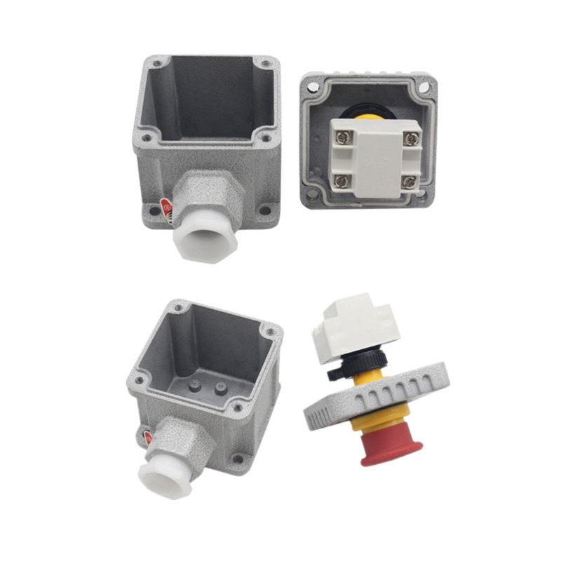 LA53 explosion-proof button switch self-covering access control switch aluminum alloy dustproof and waterproof button box emergency stop switch