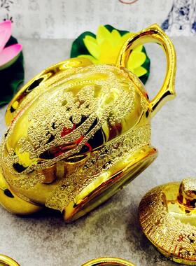 财神茶壶金沙陶瓷供佛道家家用佛堂寺庙拜神招财茶杯摆件佛具用品