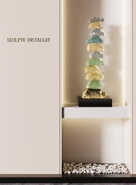 时来运转艺术品雕塑落地摆件别墅客厅玄关楼梯下样品屋展示中心大