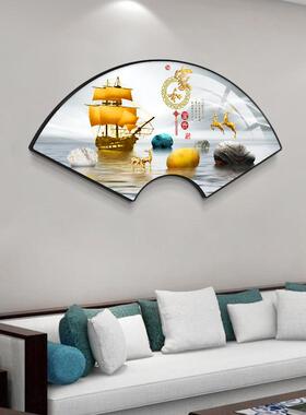 代简约进门现形玄关装41饰画新中式餐厅墙面扇壁画客茶厅书房室挂