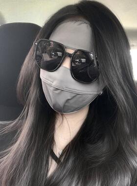 深灰色全脸冰紫外线基尼防晒面罩