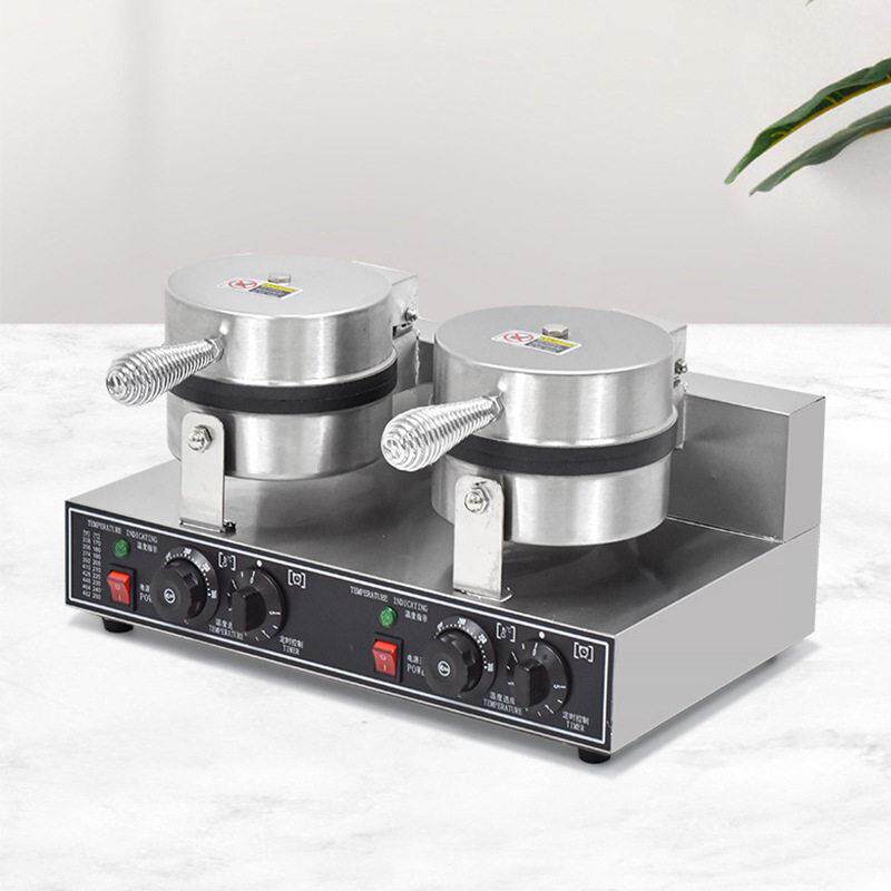 Double-head waffle oven, commercial waffle maker, heart-shaped electric heating pancake machine, commercial waffle maker, electromechanical pancake stall manufacturer
