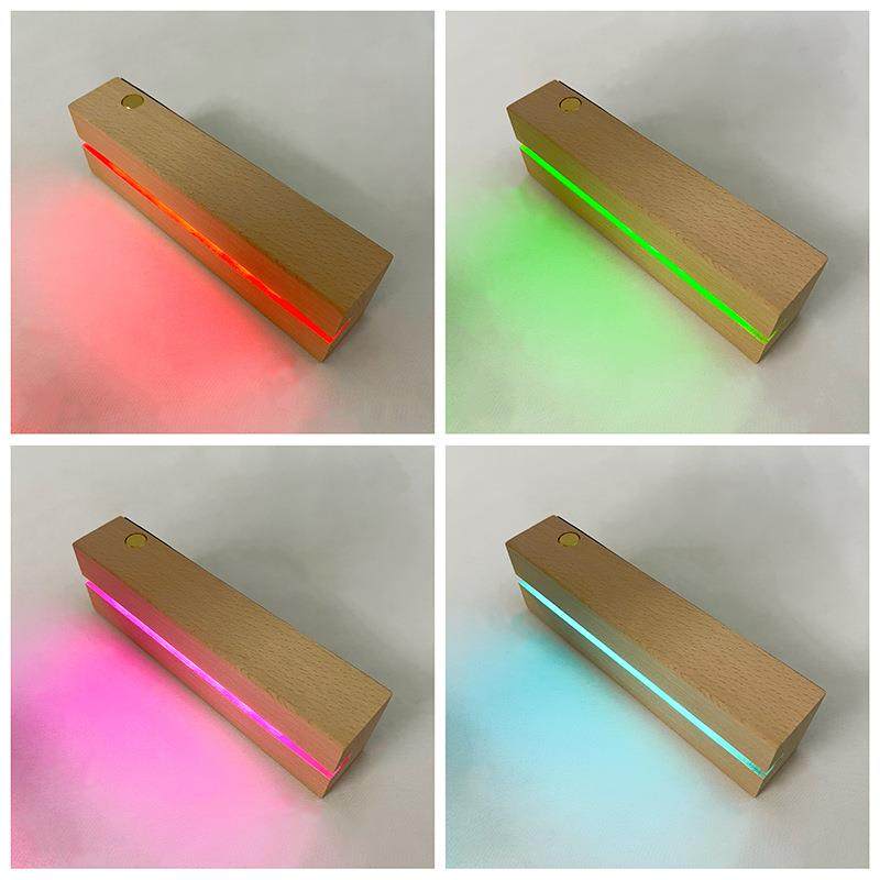 实木长条充电款灯座长方LED灯条亚克力发光底座无线触摸调光台卡,淘宝优惠券,粉丝福利购,淘宝优惠卷