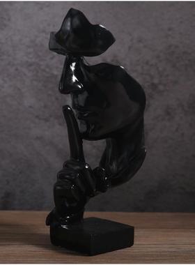 沉默是金酒柜装饰品办公室摆件复古创意家居软装工艺品雕塑艺术