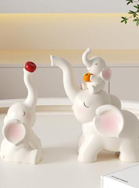 一家三口大象摆饰高级感亲子象客厅电视酒柜新房子乔迁礼物装饰品