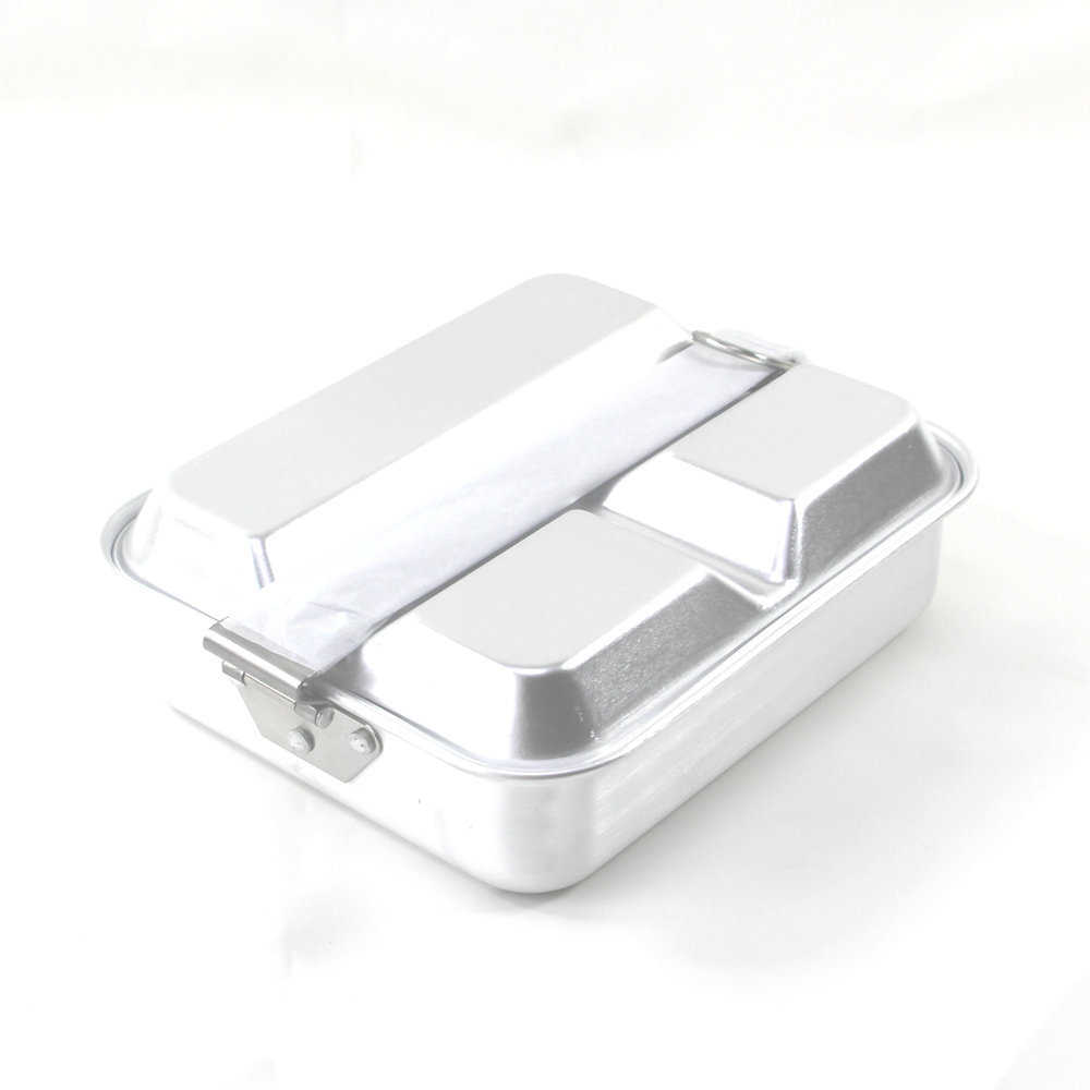 户外不锈钢304炊具饭盒 便携式野营套锅1-2人 美式单兵炊具饭盒 - 图0