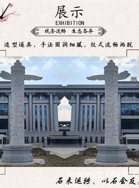 汉白玉龙柱华表定制广场石雕华表柱制作价格户外石表桓表图片大全