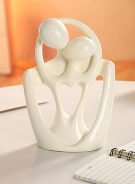 新款直销北欧抽象人物艺术情侣家居摆件客厅卧室玄关装饰品七夕生